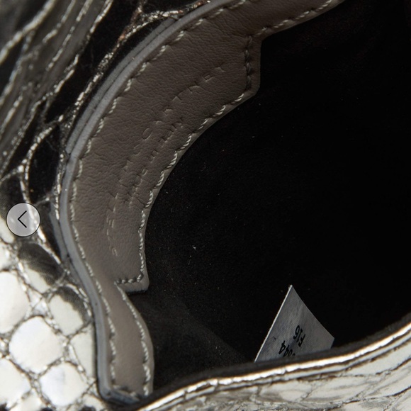 Stella McCartney Silver Python Embossed Falabella Phone Crossbody Bag W/ Box - Picture 4 of 12